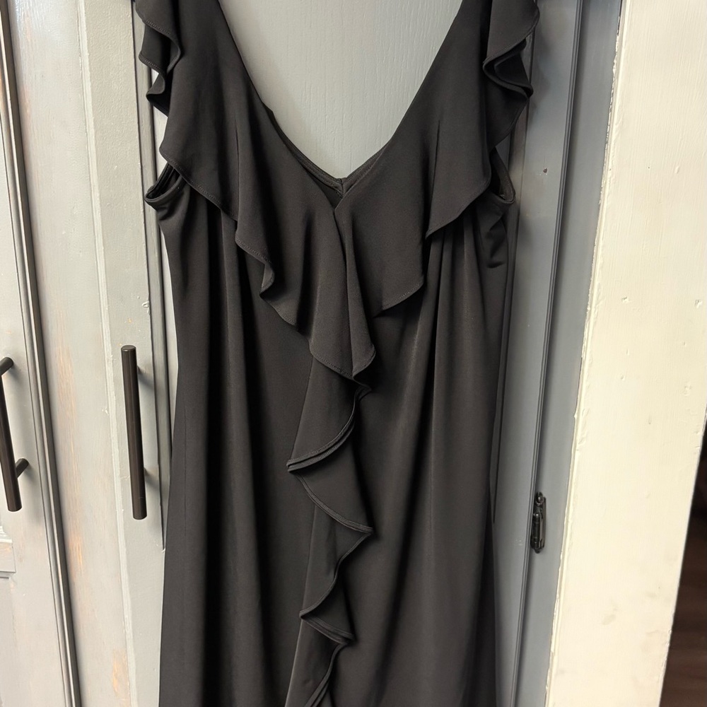 White House Black Market Black Ruffled Midi Sundress